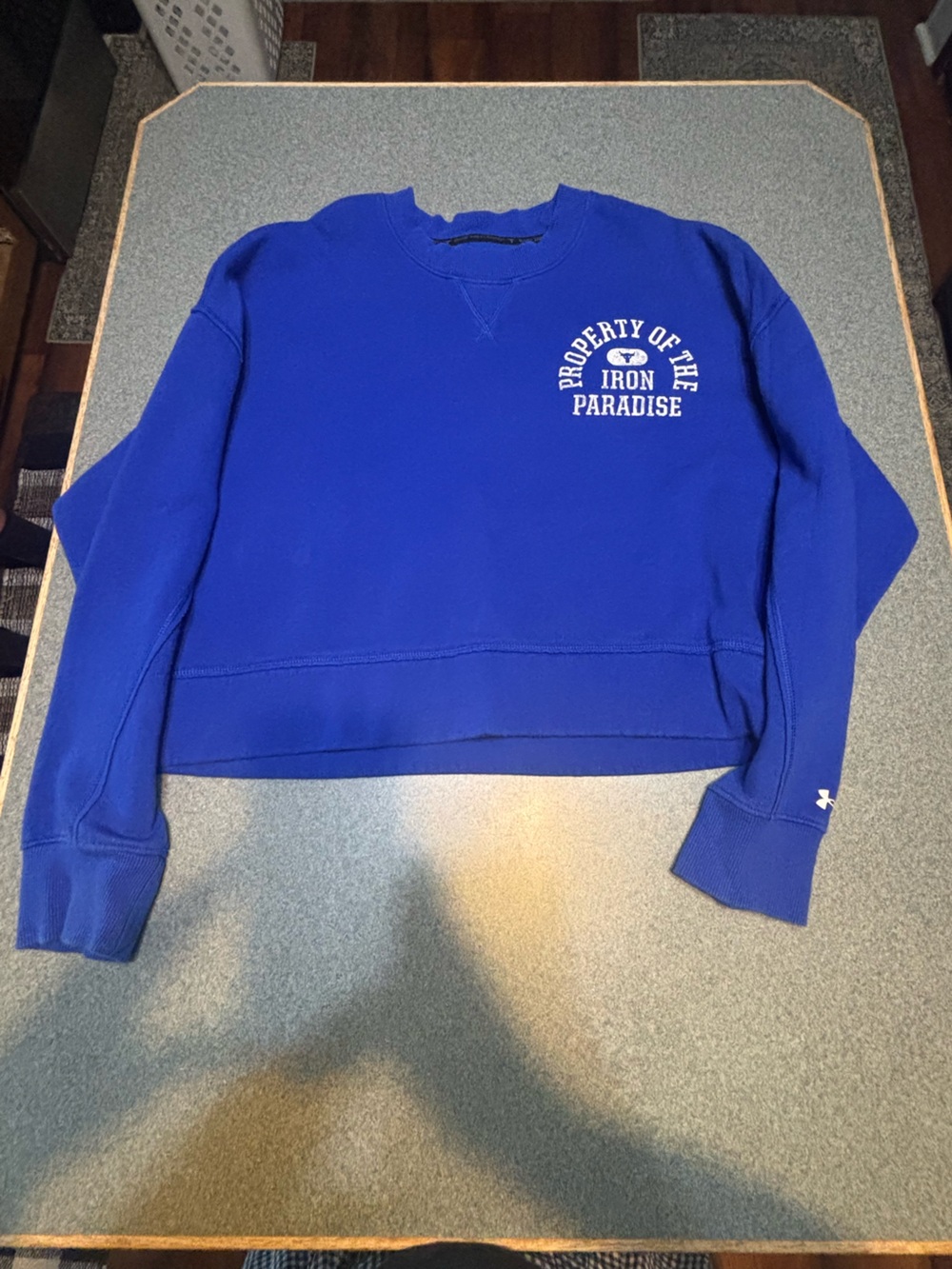 Under Armour Royal Blue Pullover Sweatshirt with White Logo